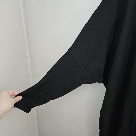 Yana K Dress 3/4 Lisa Long Sleeve Black Neutral Casual Oversized Loose Fit - Picture 7 of 11